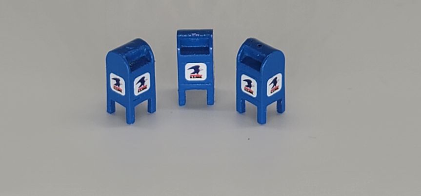 Custom U.S. Mail Street Box 1992-1993 Blue(3) (HO Scale)